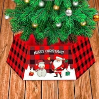 Коледна яка, сгъваема коледна дърво престилка Пола на пръстена Санта отпечатана база стойка за Коледа Дърво домашен декор