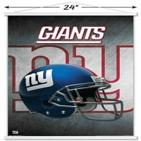 New York Giants - Плакат за стена на шлем с магнитна рамка, 22.375 34