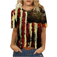 Тениска за лятна кръгла шия за жени с къси ръкави ризи сладки отпечатани тениски блуза ежедневни върхове свободни годни винтидж тийнейджъри