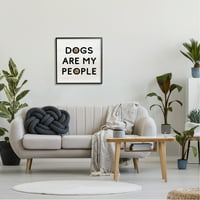 Ступел индустрии кучета са моите хора животните любител зърно модел графично изкуство черна рамка изкуство печат стена изкуство, дизайн от Дафне Полсели