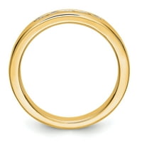 0,25 карат. КЗ Солид Реал 14к жълто злато плосък частично затворен 5-каменен канал венчална халка пръстен