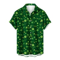 Поло ризи за мъже Clearance Men's St. Patrick отпечата една джобна риза ежедневни разхлабени отпечатани джобни риза