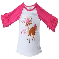 Големи момичета бъдете кралица елени Коледа топ тениска тениска блуза розов ШЛ
