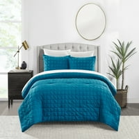 Chic Home Jesca 5-Piece Geometric Comforter Set, Twin X-Long, Blue