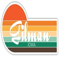 Gilman Iowa Sticker Retro Vintage Sunset City 70S Естетичен дизайн