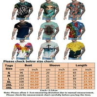 Капрезе Мъжки абстрактни печатни тениска удобен къс ръкав летни върхове Плаж Тениски Екипажа врата блуза