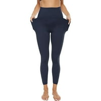 Дамски клин за жени дамски клин за жени женски Йога твърди еластични Фитнес сухи панталони джоб бързи панталони йога стегнати йога панталони тъмно синьо
