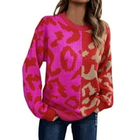 Женски пуловери пуловери Дамски леки пуловери за пуловери Лято удобно червено М